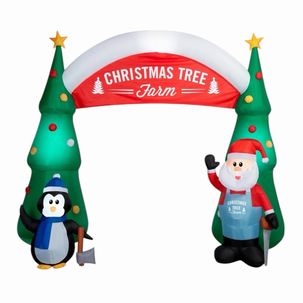 11.5' Christmas Tree Farm Archway Airblown Inflatable Yard Lighted Holiday Time
